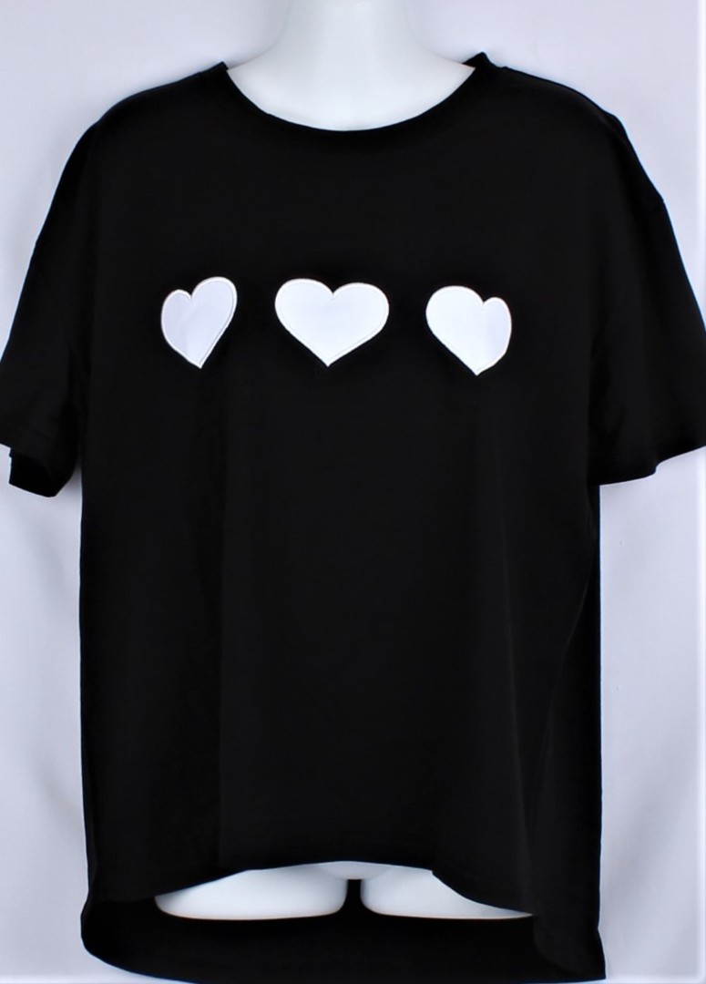 Alice & Lily embroidered T- Shirt hearts black STYLE : AL/TS-HEA/BLK image 0